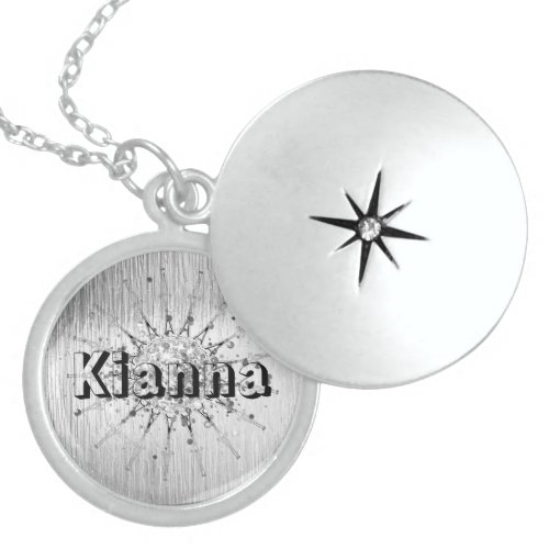 Vintage Mandala Silver Glitter Personalized Locket Necklace