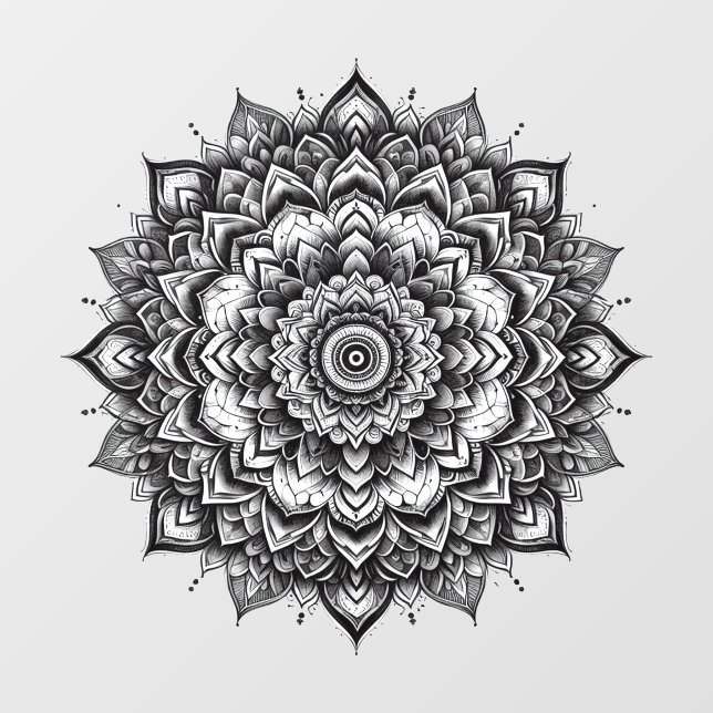 vintage mandala wall decal (Front)