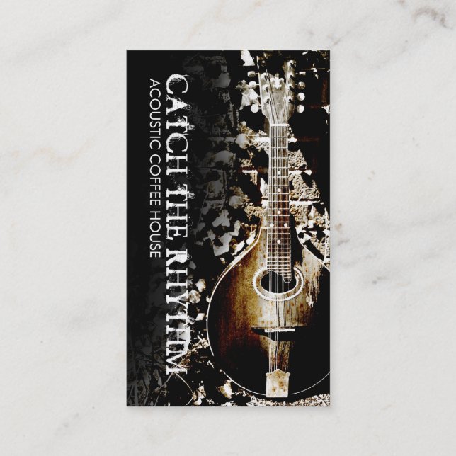 Vintage Mandolin Acoustic Business Card (Front)