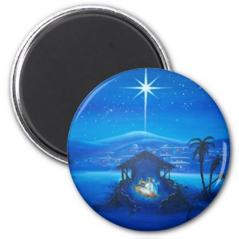 Vintage Manger Night Scene Magnet by Timeless_Treasures at Zazzle