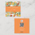 Vintage Mango & Greenery QR Code Business Logo Square Business Card ...
