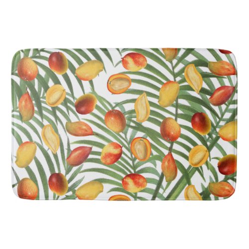 Vintage Mango  Greenery Summer Fruit Pattern Bath Mat