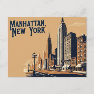 Vintage Manhattan, New York Postcard