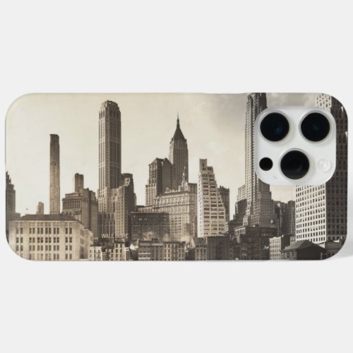 Vintage Manhattan Skyline 1936 Photography History iPhone 15 Pro Max Case