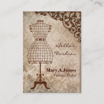 Vintage Mannequin Fashion Business Cards by MG_BusinessCards at Zazzle