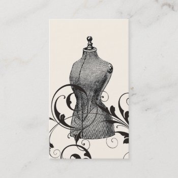 Vintage Mannequin Seamstress Fashion Sewing Business Card by riverme at Zazzle