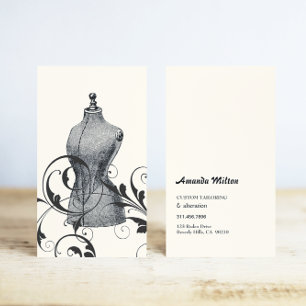 Vintage Mannequin Seamstress Fashion Sewing Business Card