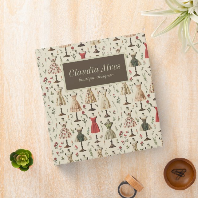 Vintage Mannequins Pattern 3 Ring Binder (In Situ)
