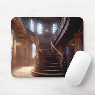 Vintage Mansion Staircase Mouse Pad