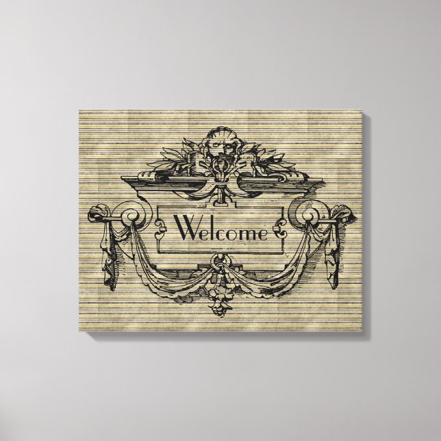 Vintage Mantle Welcome Canvas Print (Front)