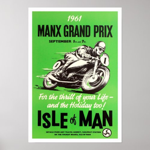 Vintage Manx TT Isle of Man racing Poster