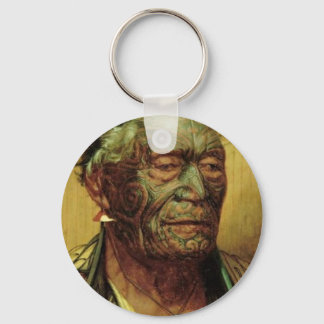 Vintage Maori Art by CF Goldie Keychains