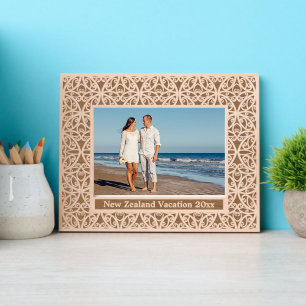 Vintage Maori New Zealand Tribal Art Pattern Engraved Frames