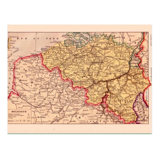 Vintage map, 1920, Belgium Postcard | Zazzle