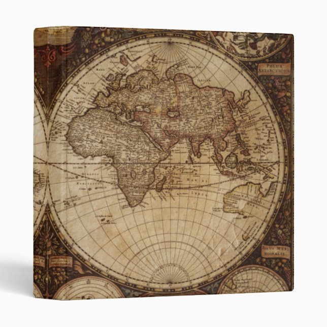 Vintage Map 3 Ring Binder (Front/Spine)