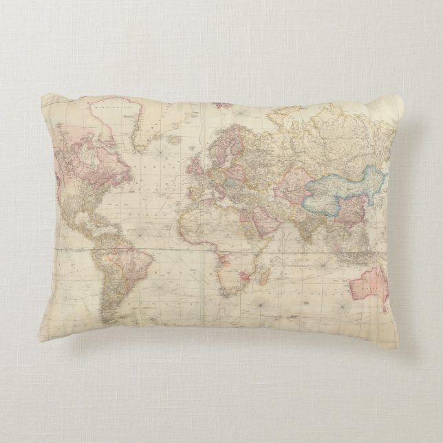 Vintage Map Accent Pillow (Back)