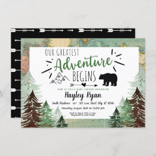 Vintage Map Baby Boy Our Greatest Adventure Invita Invitation