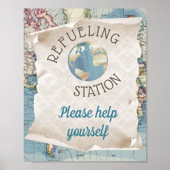 Vintage Map Baby Shower Drinks Table Sign by The_Baby_Boutique at Zazzle
