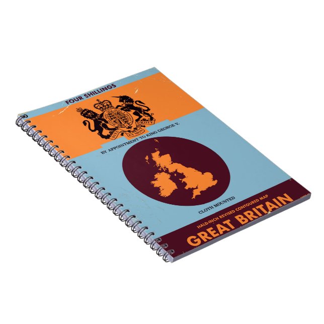 Vintage map book cover of Great Britain. (Right Side)