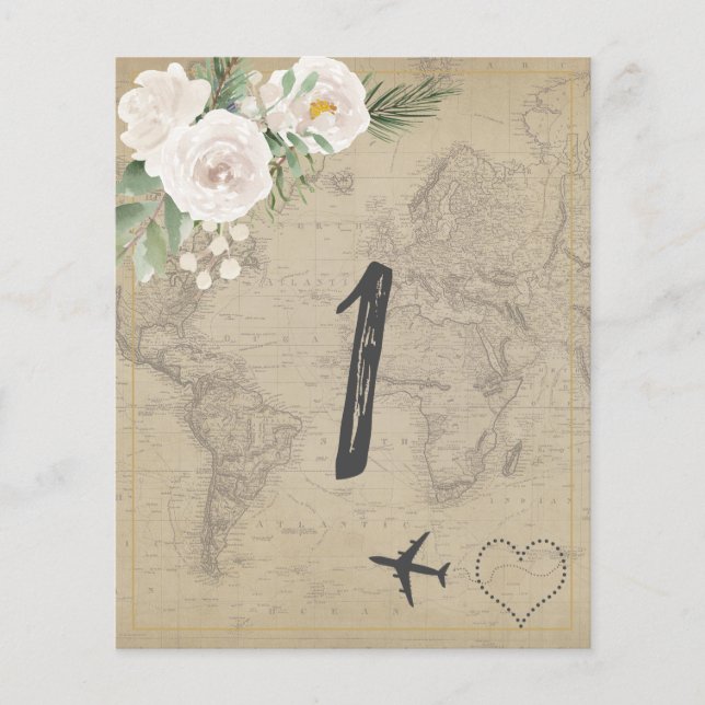 Vintage Map Bridal Shower Game Number 2 (Front)