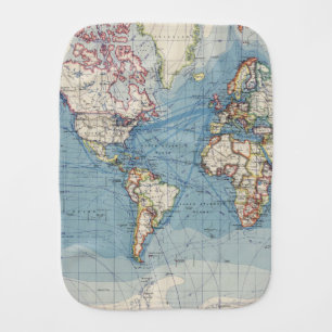 Vintage Map Burp Cloth