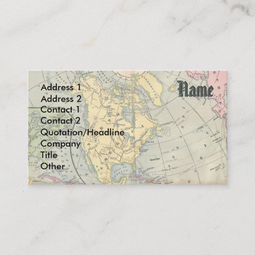 Customizable Vintage Map Business Card