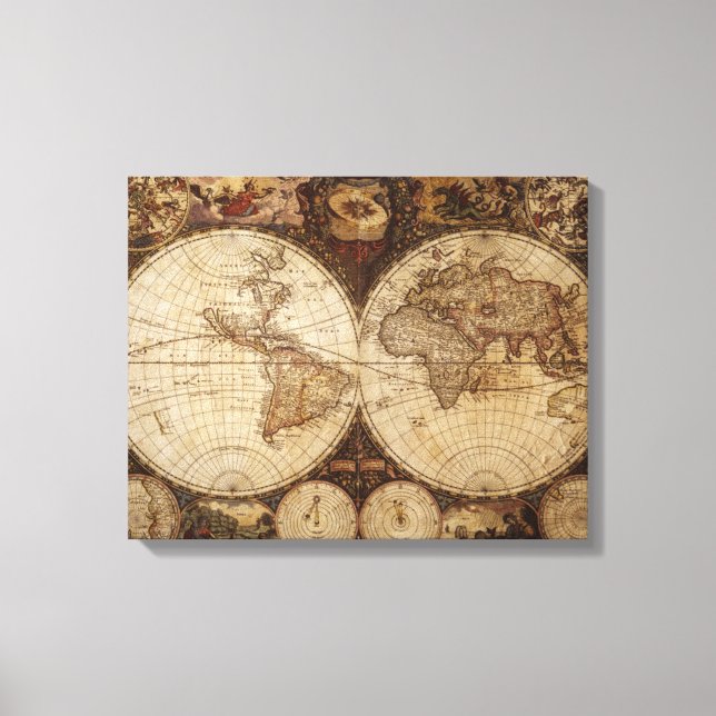 Vintage Map Canvas Print (Front)