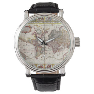 Vintage Map & Characters Claes Janszoon Visscher Watch