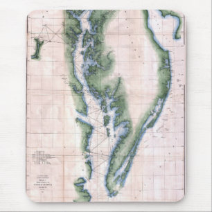 Vintage Map Chesapeake Bay and Delaware Bay Mouse Pad
