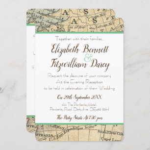 Vintage Map Evening Invitation