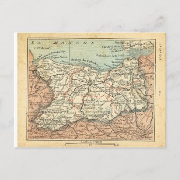 Vintage Map France  Calvados Postcard by windsorarts at Zazzle