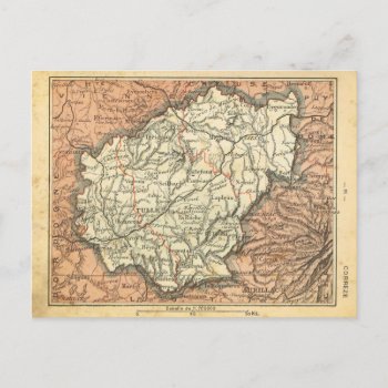 Vintage Map France Correze Postcard by windsorarts at Zazzle