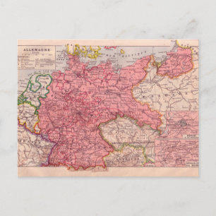 Vintage map, Germany circa 1920 Postcard