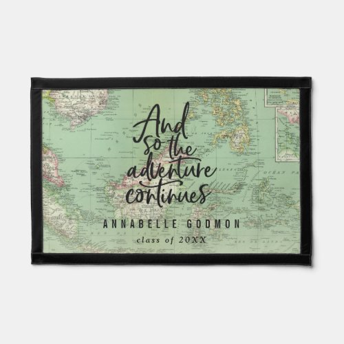 Vintage map graduation adventure script pennant