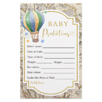 Vintage Map Hot Air Balloon Baby Predictions