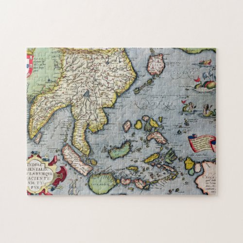 Vintage Map  India to New Guinea Jigsaw Puzzle