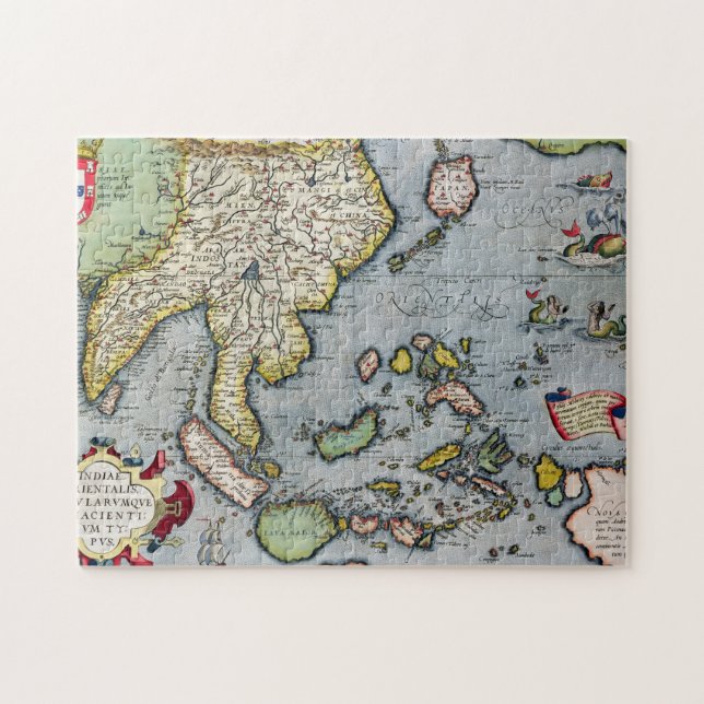 Vintage Map | India to New Guinea Jigsaw Puzzle (Horizontal)