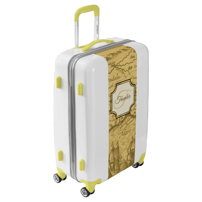 vintage map suitcase