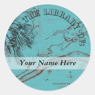 Vintage Map Library Sticker