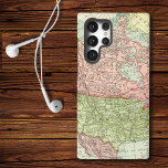 Vintage Map North America Samsung Galaxy S22 Ultra Case<br><div class="desc">Samsung Galaxy S22 phone case is printed with a vintage map pattern of North America. Fits several Samsung models as well as a variety of other phones. Select yours from the drop-down menu.</div>