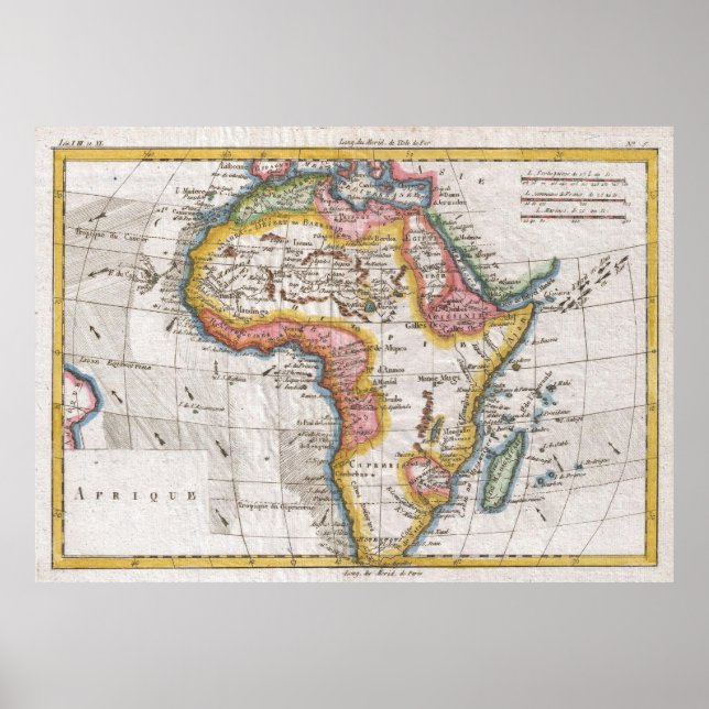 Vintage Map of Africa (1780) Poster (Front)