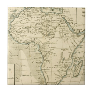 Vintage Map of Africa Ceramic Tile