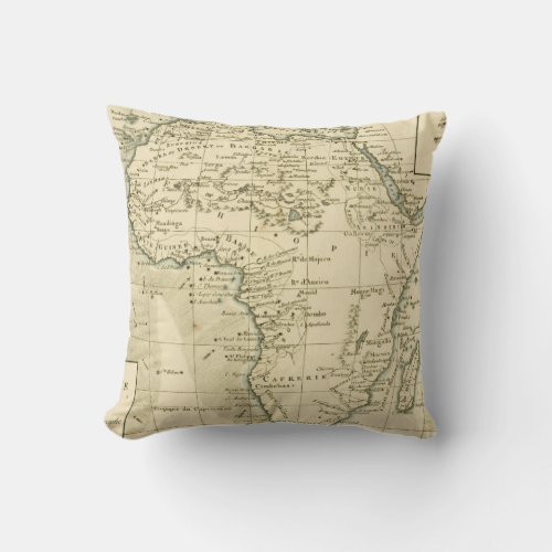 Vintage Map of Africa Throw Pillow