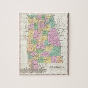 Vintage Map of Alabama (1827) Jigsaw Puzzle