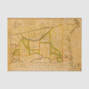 Vintage Map of Alabama by John Melish (1820) Tissue Paper