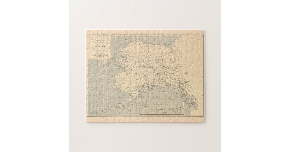 Vintage Map of Alaska (1909) Jigsaw Puzzle | Zazzle