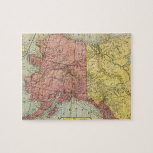 Vintage Map of Alaska and Canada (1901) Jigsaw Puzzle