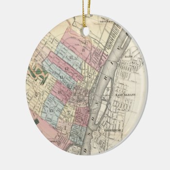 Vintage Map Of Albany Ny (1874) Ceramic Ornament by Alleycatshirts at Zazzle