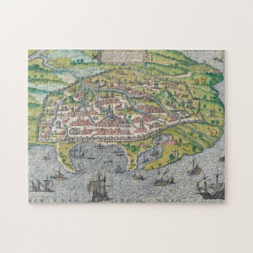 Vintage Map of Alexandria Georg Braun Jigsaw Puzzle