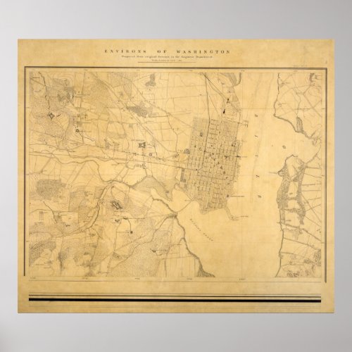 Vintage Map of Alexandria VA 1864 Poster